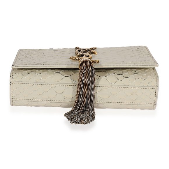 Saint Laurent Off-White Python-Embossed Small Kate Tassel Bag - Picture 5 of 8